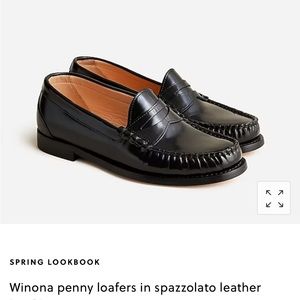 J Crew Winona Penny Loafers in Spazzolato Leather size 7.5 women’s.